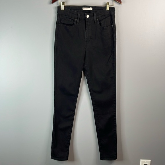 LEVIS 721 High Rise Skinny Jeans Black 5 Pocket Black Tab Size 30 - Picture 12 of 12